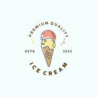 la glace crème logo, vecteur Frais sucré doux du froid nourriture, Facile minimaliste inspiration conception