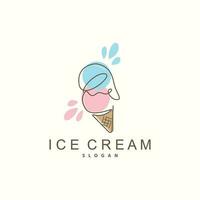 la glace crème logo, vecteur Frais sucré doux du froid nourriture, Facile minimaliste inspiration conception