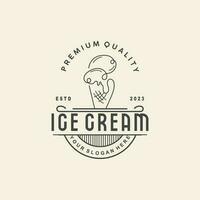 la glace crème logo, vecteur Frais sucré doux du froid nourriture, Facile minimaliste inspiration conception
