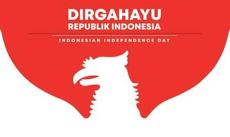 content indonésien indépendance jour, dirgahayu republik Indonésie, sens longue vivre Indonésie, vecteur illustration avec garuda silhouette.