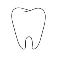 en bonne santé dent contour griffonnage icône. dentisterie, stomatologie et dentaire se soucier concept. vecteur main tiré esquisser isolé sur blanc Contexte.