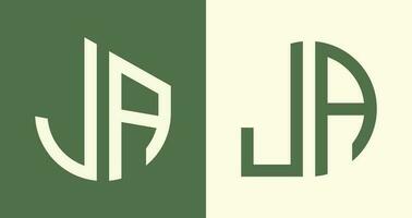 Créatif Facile initiale des lettres ja logo dessins empaqueter. vecteur