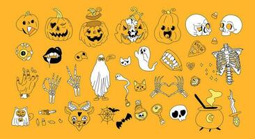 collection de terrifiant mignonne Halloween graphique éléments. vecteur