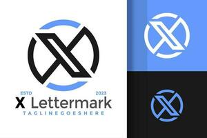 cercle lettre X logo conception vecteur symbole icône illustration