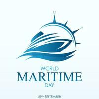 vacances autour le monde de monde maritime journée modèle Contexte avec navire et boussole vecteur