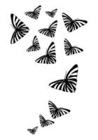 papillon silhouette. clipart vecteur isolé sur blanc Contexte