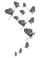 papillon silhouette. clipart vecteur isolé sur blanc Contexte