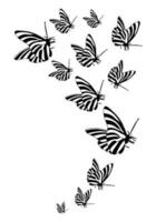 papillon silhouette. clipart vecteur isolé sur blanc Contexte