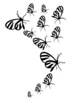 papillon silhouette. clipart vecteur isolé sur blanc Contexte