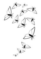 papillon silhouette. clipart vecteur isolé sur blanc Contexte