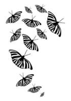 papillon silhouette. clipart vecteur isolé sur blanc Contexte