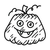 mignonne griffonnage style citrouille. content tomber et content Halloween vecteur