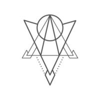 géométrique boho tatouage, mystique Triangle ornement vecteur