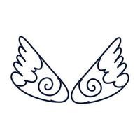icône de style plat ange ailes vecteur