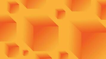 4k ultra haute définition moderne abstrait arrière-plan, cube forme, Orange couleur, utilisation pour décoratif, illustration, toile de fond, fond d'écran, Contexte. vecteur