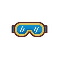 lunettes de natation accessoire ligne couleur style vecteur