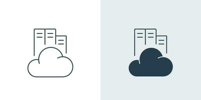 nuage serveur icône vecteur. contour illustration de nuage bibliothèque et nuage serveur vecteur