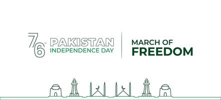 Pakistan indépendance journée bannière avec conception vecteur