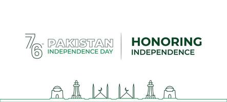 Pakistan indépendance journée bannière avec conception vecteur