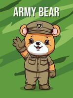 vecteur illustration, armée ours, animal clipart