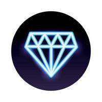 icône de néon en pierre de diamant vecteur