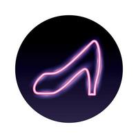 icône de style néon chaussure talon vecteur