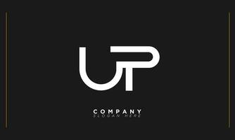 up alphabet lettres initiales monogramme logo pu, u et p vecteur