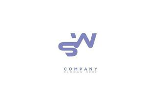 sw alphabet lettres initiales monogramme logo ws, s et w vecteur