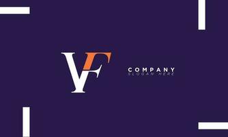 vf alphabet lettres initiales monogramme logo fv, v et f vecteur