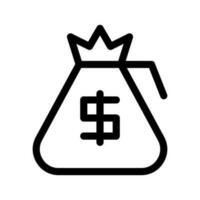 argent sac icône vecteur symbole conception illustration