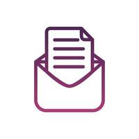 icône de style de ligne d'envoi de courrier d'enveloppe vecteur