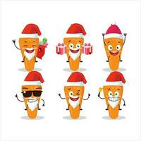 Père Noël claus émoticônes avec carotte dessin animé personnage vecteur