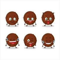 dessin animé personnage de noix de coco avec sourire expression vecteur