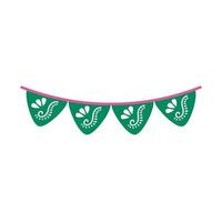 icône de style de ligne de décoration de fête de guirlandes vecteur