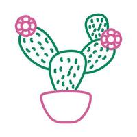 icône de style de ligne de plante mexicaine cactus vecteur