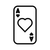 carte de poker de casino avec coeur vecteur