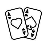 cartes de poker de casino avec coeurs vecteur