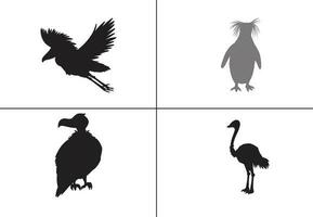 plat conception oiseau silhouette ensemble ,oiseau, noir icône, oiseau art ,oiseau tatouage, vecteur