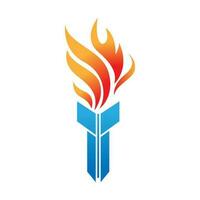torche logo icône conception vecteur