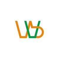 lettre wb Facile chevauchement ligne coloré logo vecteur