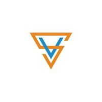 lettre sv Facile ligne coloré conception Triangle logo vecteur