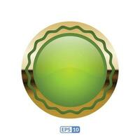 3d or Cadre luxe citron vert vert badge eps10. vecteur