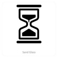 le sable verre et temps icône concept vecteur