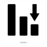 statistiques et graphique icône concept vecteur
