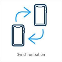 synchronisation etinternet icône concept vecteur