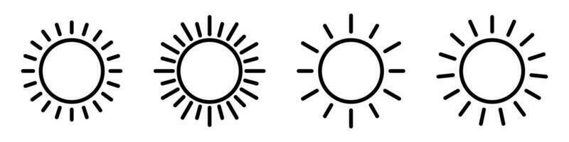 Soleil icône vecteur isolé, Soleil ligne symbole