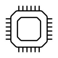 CPU contour icône. processeur ligne logo. vecteur illustration. isolé sur blanc Contexte. extension accident vasculaire cérébral.