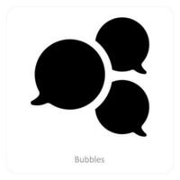 bulles et bavarder icône concept vecteur
