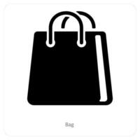 achats sac et achats icône concept vecteur