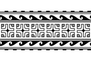 maori polynésien tatouage bracelet. tribal manche sans couture modèle vecteur. samoan frontière tatouage conception avant bras ou pied. brassard tatouage tribal. bande en tissu sans couture ornement isolé sur blanc Contexte vecteur